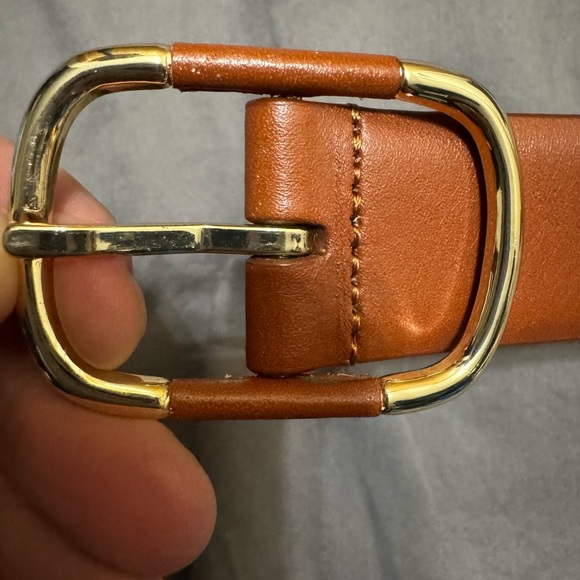 J. Crew Cognac Brown Leather Women’s Belt Size Medium - Picture 2 of 9